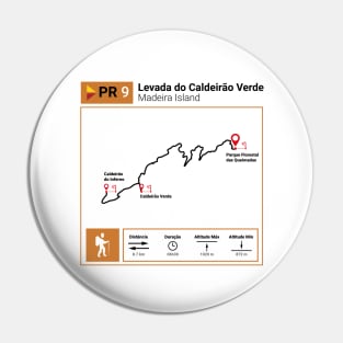 Madeira Island PR9 LEVADA DO CALDEIRÃO VERDE trail map Pin