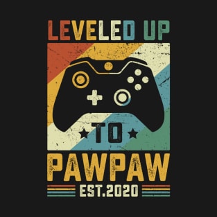 Vintage Leveled Up To Pawpaw Est.2020 T-Shirt