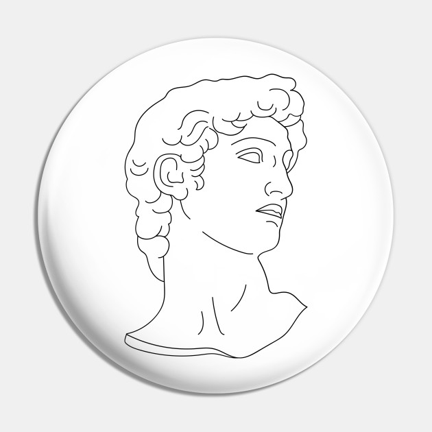 Michelangelo&rsquo;s David, Greek Statue One Line Drawing Sticker By Jordan