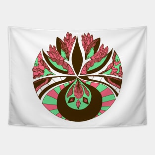 Pink Mint Abstract Motif Tapestry