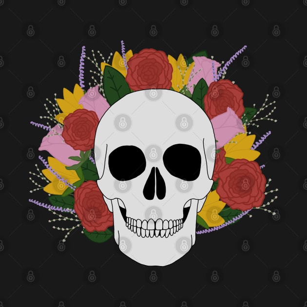 Skull and Flowers by Gold Star Creative