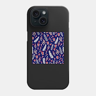 Winter branches and holly berries Phone Case