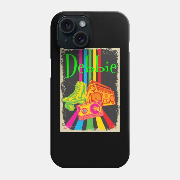 Debbie Vintage 80's Skates Boombox Phone Case by heybert00