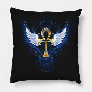 Gold ankh ( Egyptian cross ) Pillow