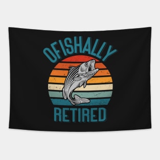 Ofishally Retired Est 2023 Fishing T-shirt, Gift For Fisherman Retirement Tapestry