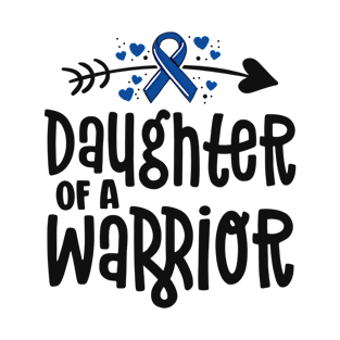 Daughter Of A Warrior Blue Family Colon Cancer Awareness T-Shirt