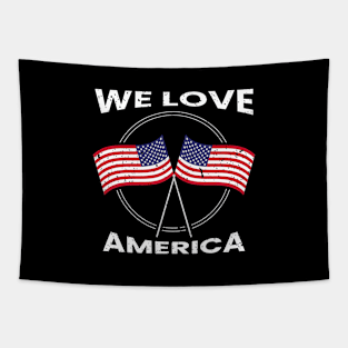 We love america typography design Tapestry