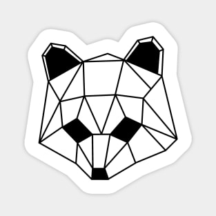 Low Poly Line Raccoon Black Magnet