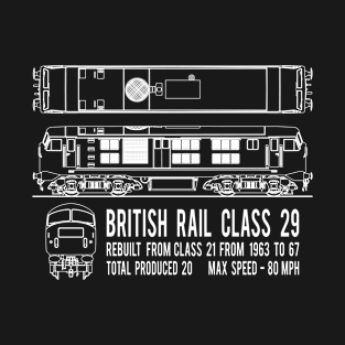 British Rail Class 29 Diesel Electric Locomotive Train Blueprint Diagram Gift T-Shirt