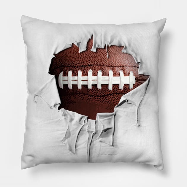 Shredded, Ripped and Torn Football Pillow by eBrushDesign