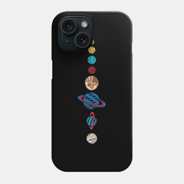 Our Solar System Black Space Funny Planets For Space Geeks Phone Case by mangobanana