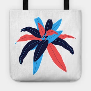 RED BLUE LEAVES Tote