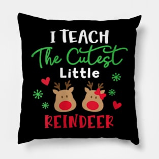 Womens I Teach The Cutest Little Reindeers Teacher Christmas Xmas Pillow