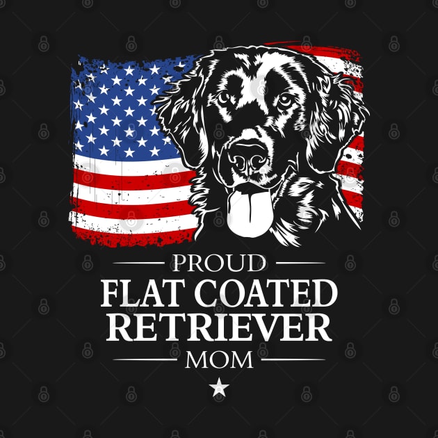 Proud Flat Coated Retriever Mom American Flag patriotic dog by wilsigns