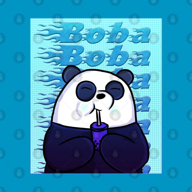 Retro Boba Panda by RoserinArt
