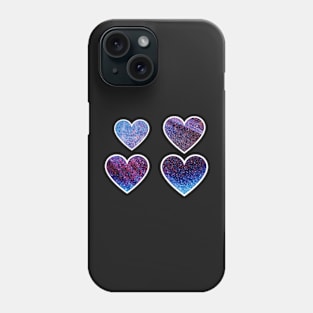 Glitter heart sticker pack Phone Case