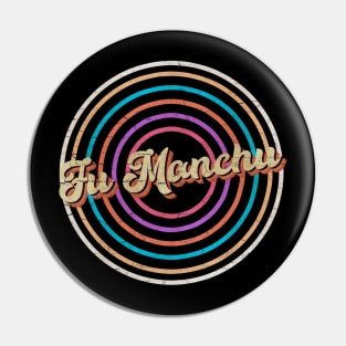 vintage circle line color Fu Manchu Pin