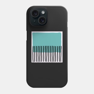 abstract black striped fence and teal blue sky Phone Case