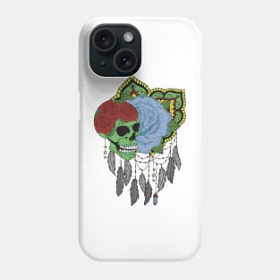 Lime green skull dream catcher Phone Case