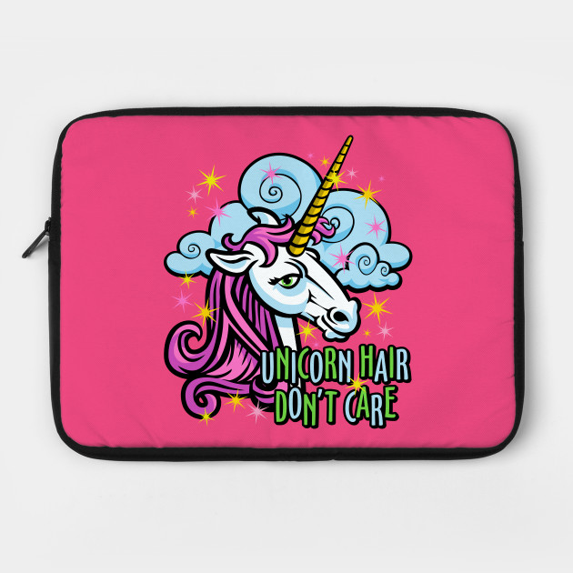 Unicorn Hair Don T Care Unicorn Laptop Case Teepublic