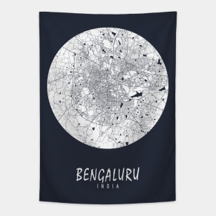 Bengaluru, India City Map - Full Moon Tapestry