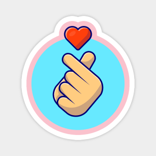 Hand Sign Love Cartoon Vector Icon Illustration Magnet