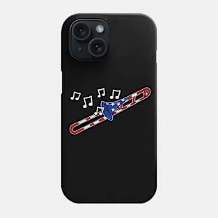 4th July Trombone USA Flag Trombonist Phone Case