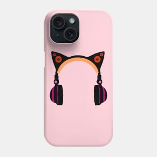 Cat Ear Headphone In Lesbian Flag Colors Phone Case