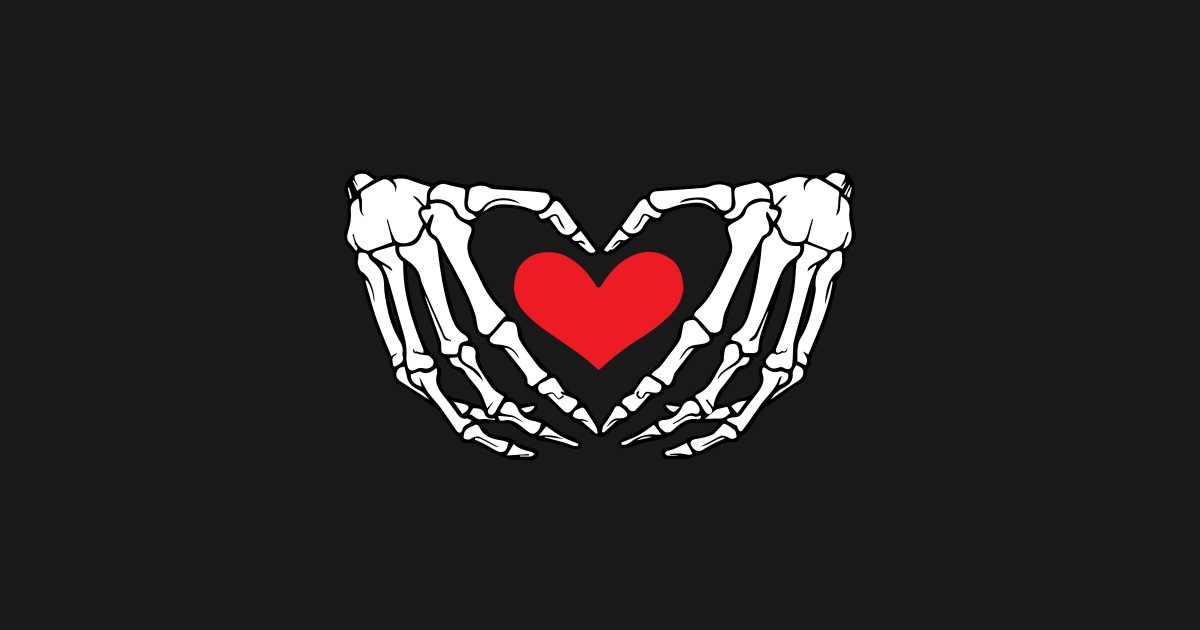 Halloween skeleton hand heart - Halloween Skeleton Hand Heart - T-Shirt ...