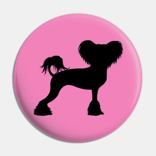 Black Chinese Crested Silhouette Pin