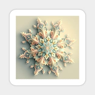 A Fractal Design in A Snowflake Motif Magnet