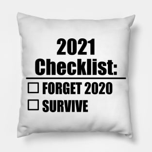 2021 Mask Funny Pandemic Checklist Survive 2020 Humor Gift Pillow