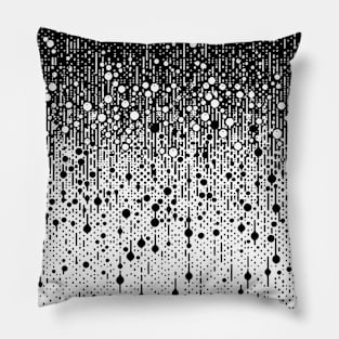 Abstract Art Black And White Rain Drop Pattern Pillow