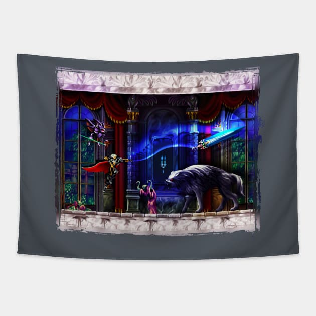 Castlevania Verboten Tapestry by Kari Likelikes