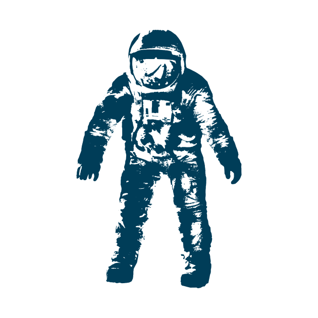 Blue Vector Illustration of Astronaut Spaceman by Spindriftdesigns