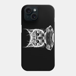 Cat and ovni (white version) Phone Case