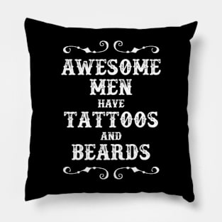 Men Tattoos Beards Pillow