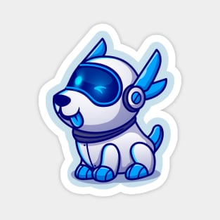 Cute Dog Robot Cartoon Magnet