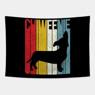 'Chiweenie Silhouette' Cute Chiweenie  Dog Tapestry