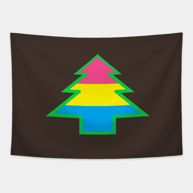 Pansexual/Panromantic Pride: Christmas Tree Tapestry by DisneyFanatic23