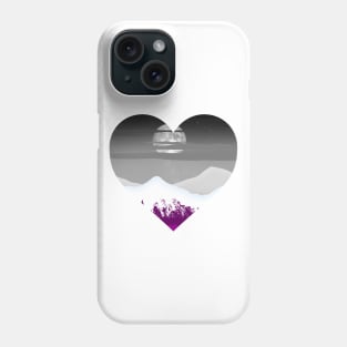 Asexual mountainscape subtle heart Phone Case