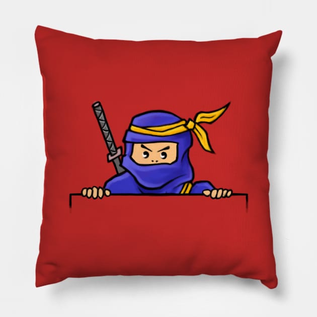 Peeping Ninja Pillow by AndreKoeks