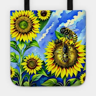 Bee On A Sunflower Tote