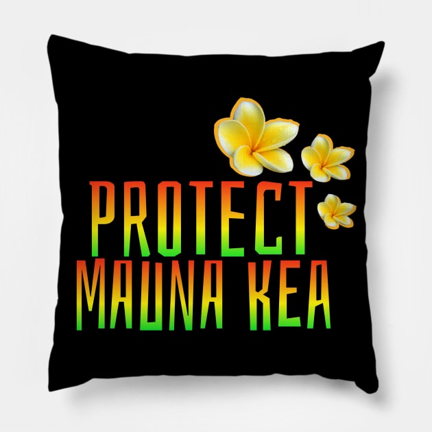 Hawaii t-shirt designs protect Mauna Kea Pillow by Coreoceanart