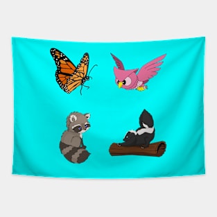 Cute Woodland Animals Tapestry