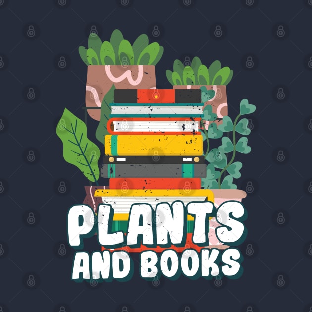 plants and books by ArtStopCreative