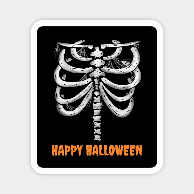 Happy Halloween (skeleton ribs with cobwebs) Magnet by PersianFMts