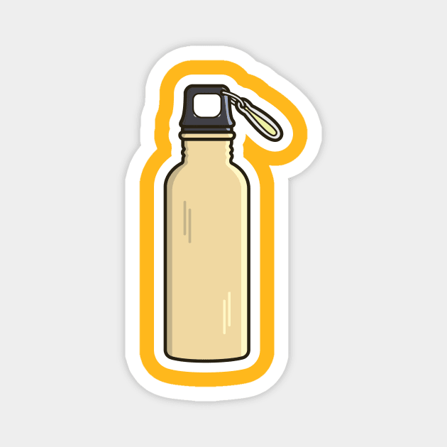 Water bottle with carry strap vector icon illustration. Drink objects icon design concept, Gym bottle, School water bottle, Drinking water, Fitness flask, Sport water bottle, Magnet by AlviStudio