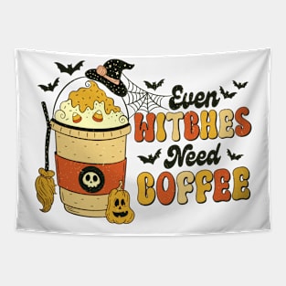 Even Witches Need Coffee Tapestry