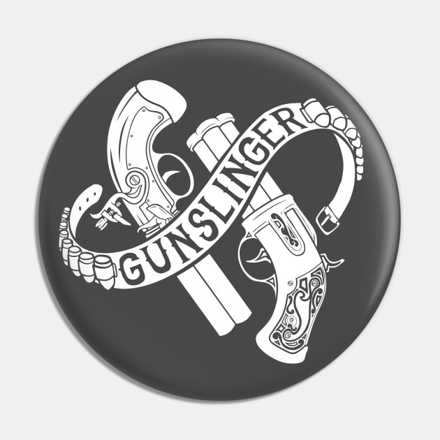 Gunslinger Class - White Design Pin by CliffeArts